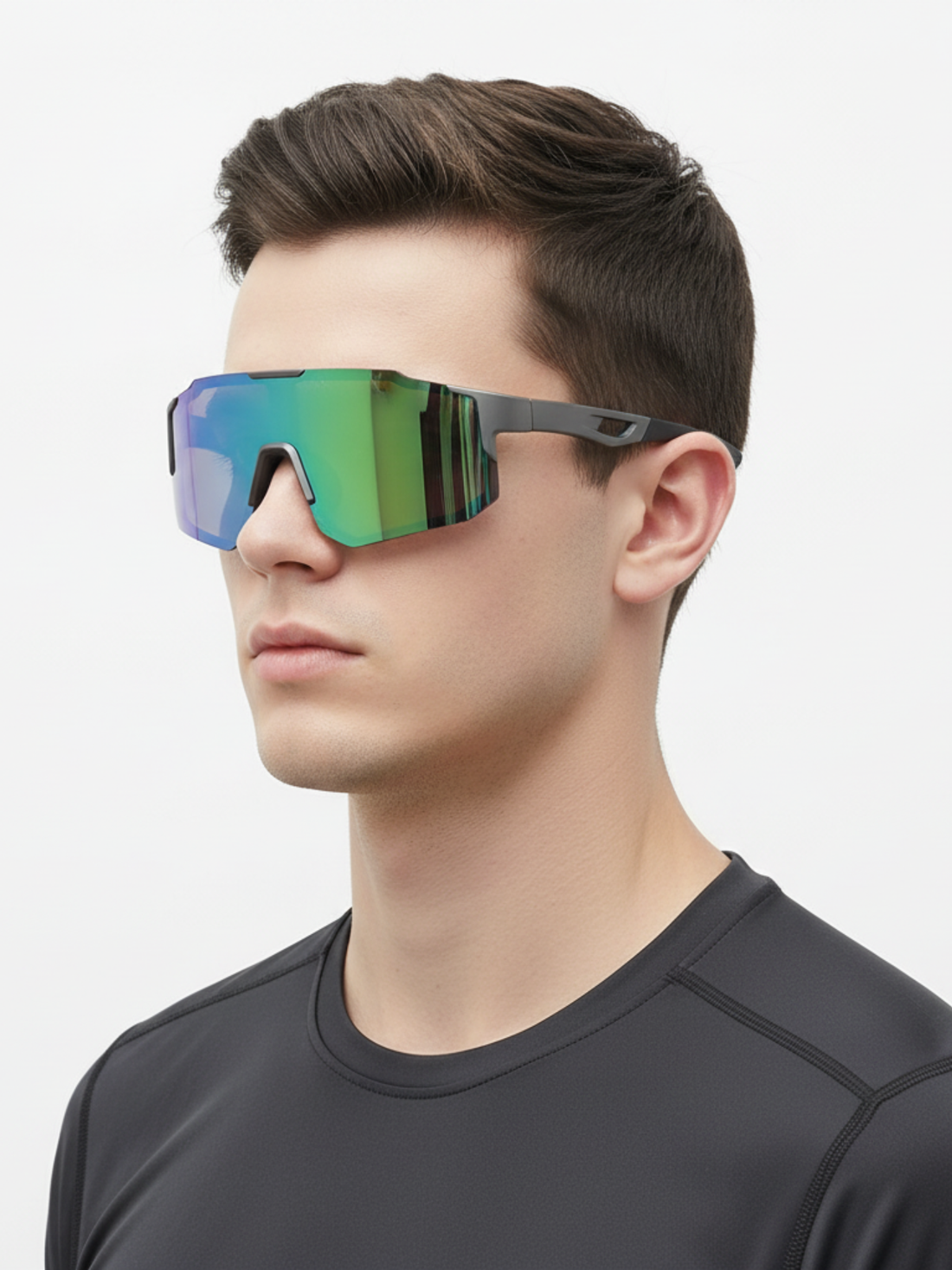 Flux Grafite/Verde  - Óculos de Sol para Corrida Ciclismo e Beach Tennis