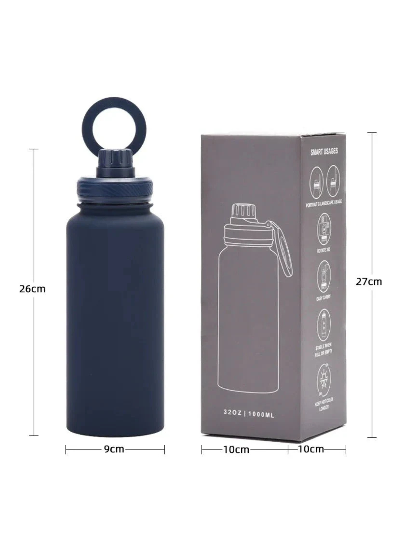 Garrafa De Água Move Com Suporte Para Celular
