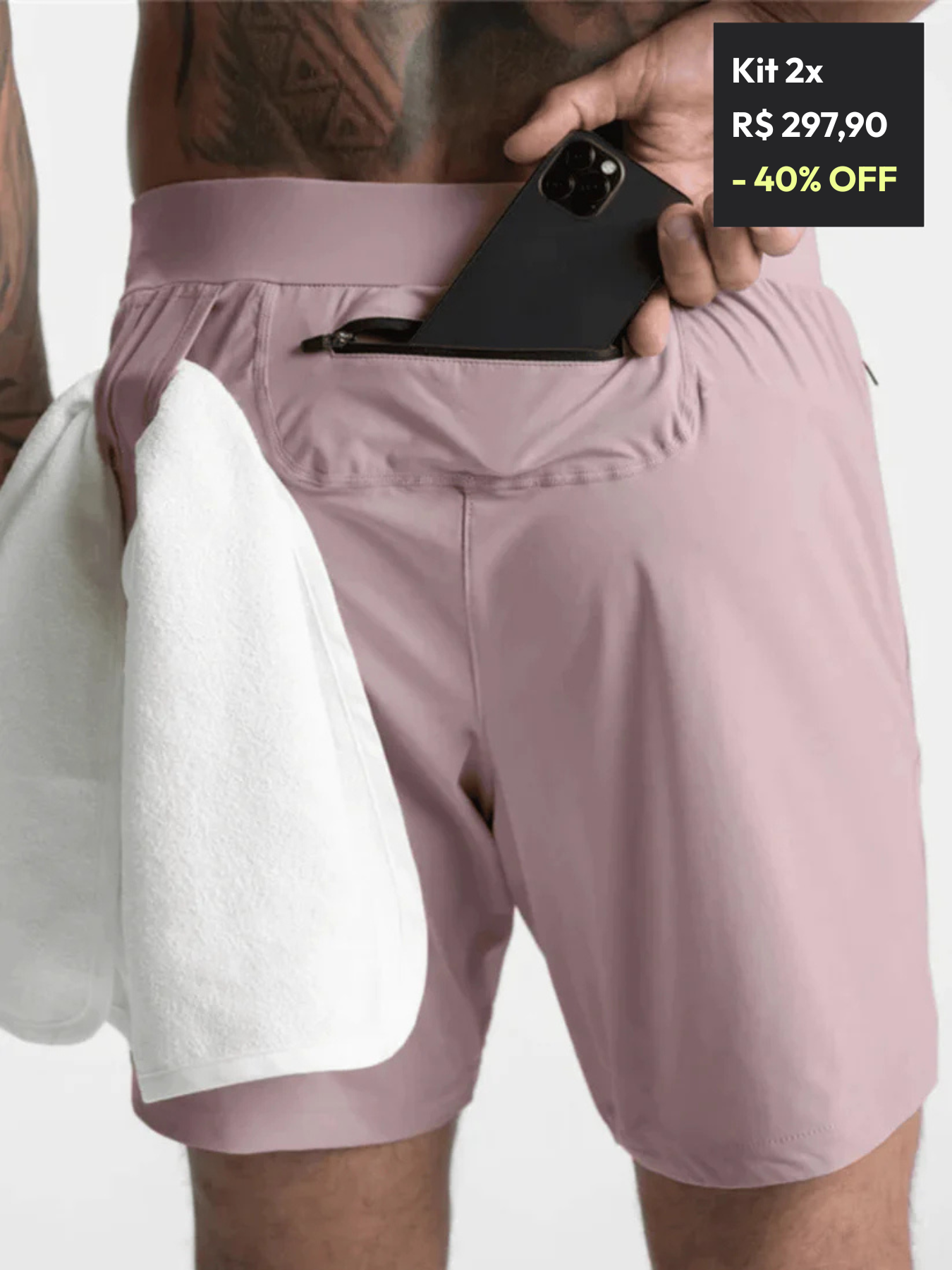 Kit 2 Short Lifestyle Move&Act Maculino