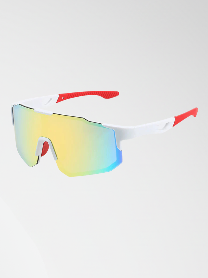 Flux Branco/Vermelho - Óculos de Sol para Corrida Ciclismo e Beach Tennis