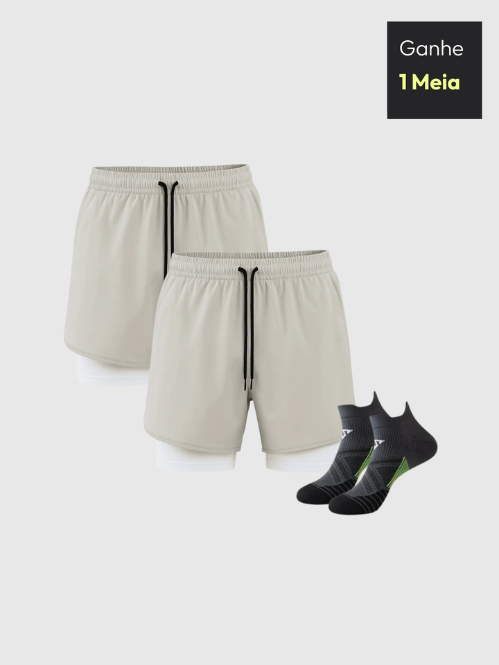 Kit 2 Short Corrida + 1 par de meia - com cupom MEIABRINDE